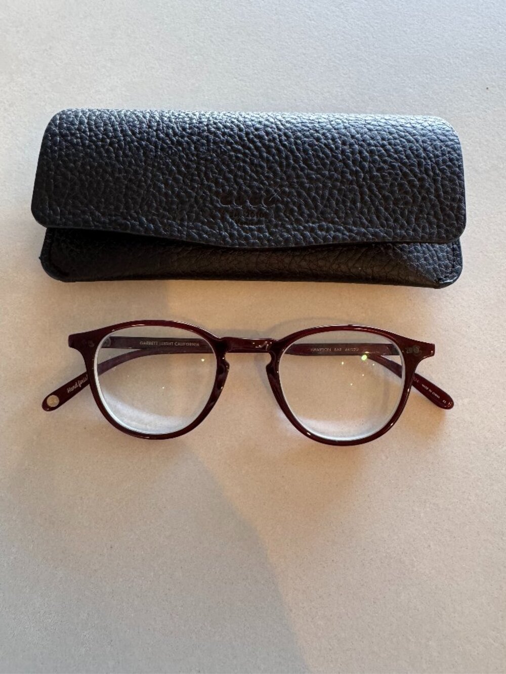 Garrett Leight Hampton dark red glasses- frames only